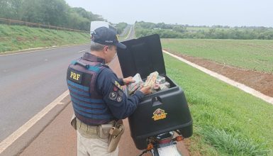 Imagem referente a Motoboy audacioso é preso com 60 quilos de maconha na BR-277 em São Miguel do Iguaçu