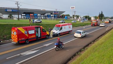 Imagem referente a Trânsito é interrompido após acidente com vítima na BR-277 em Cascavel