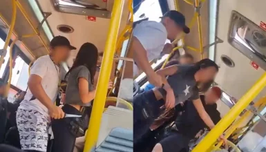 Imagem referente a Jovem fica ferido na cabeça após briga com faca dentro de ônibus