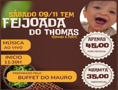 Imagem referente a Feijoada beneficente busca fundos para cirurgia de garotinho com fissura labial