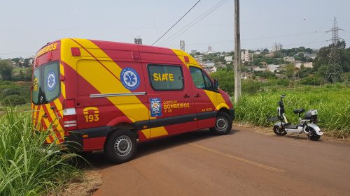 Imagem referente a Mulher sofre queda de bicicleta elétrica e é socorrida pelo Siate em Cascavel