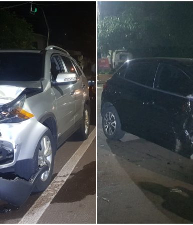 Imagem referente a Onix e Sorento colidem em cruzamento movimentado