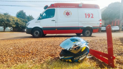 Imagem referente a Acidente entre caminhonete e moto deixa motociclista ferido no Santa Cruz