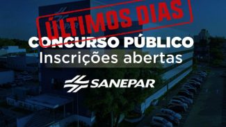 Inscrições para o concurso público da Sanepar encerram na segunda-feira