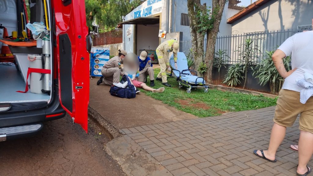 Homem sofre queda e fica ferido no Centro de Cascavel
