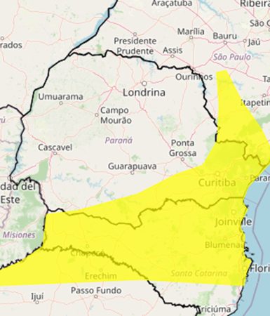 Imagem referente a Atenção: há risco de tempestade nos três estados do Sul nesta sexta-feira