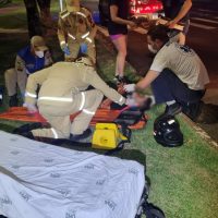 Imagem referente a Cacetada! Grave acidente deixa motociclista ferido na Avenida Tancredo Neves