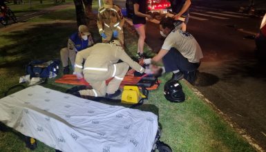 Imagem referente a Cacetada! Grave acidente deixa motociclista ferido na Avenida Tancredo Neves