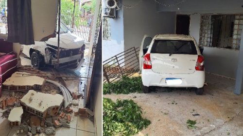 Imagem referente a Carro invade casa e destrói parede em Toledo