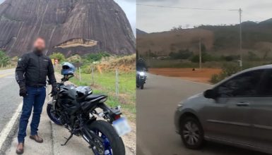 Imagem referente a Veja o momento em que motociclista perde a vida em colisão frontal com carro na contramão