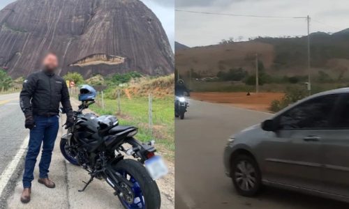 Imagem referente a Veja o momento em que motociclista perde a vida em colisão frontal com carro na contramão