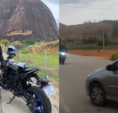 Imagem referente a Veja o momento em que motociclista perde a vida em colisão frontal com carro na contramão