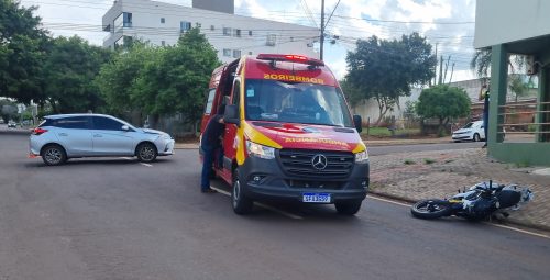 Imagem referente a Motociclista sofre ferimentos graves em acidente na Rua Belém