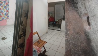 Imagem referente a Morador do Santa Cruz precisa fazer buracos no muro para água sair de residência