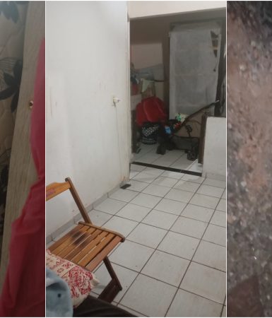 Imagem referente a Morador do Santa Cruz precisa fazer buracos no muro para água sair de residência