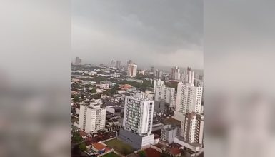 Imagem referente a Do alto: Vídeo mostra chegada de forte temporal em Cascavel