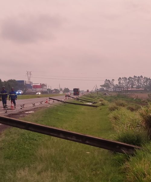 Imagem referente a Equipes da Copel trabalham para substituir 22 postes derrubados por temporal