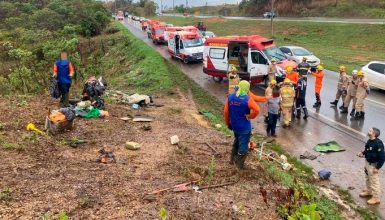 Imagem referente a Motorista de caminhão atropela 7 funcionários e foge