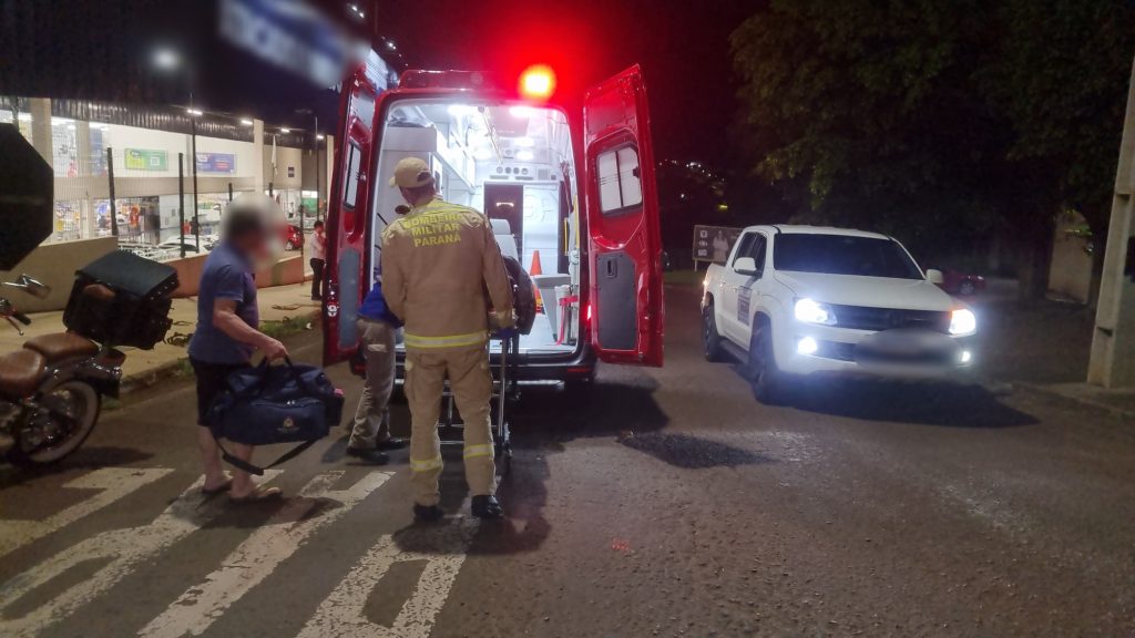 Motociclista fica ferido em acidente na Rua Veneza