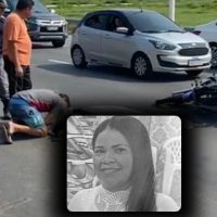 Imagem referente a Cenas de desespero: irmão chora ao lado do corpo da irmã após acidente fatal