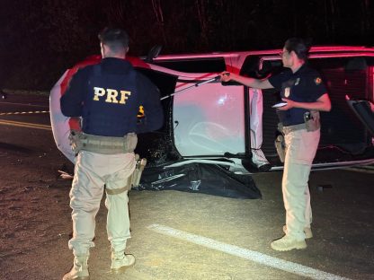 Homem morre após colisão e capotamento na BR-277; Fiesta de Cascavel se envolveu no acidente