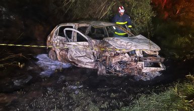 Imagem referente a Carro com placas de Cascavel se envolve em acidente com morte na PR-484