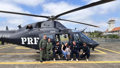 Imagem referente a Helicóptero da PRF transporta criança de 3 anos para realizar transplante em Curitiba