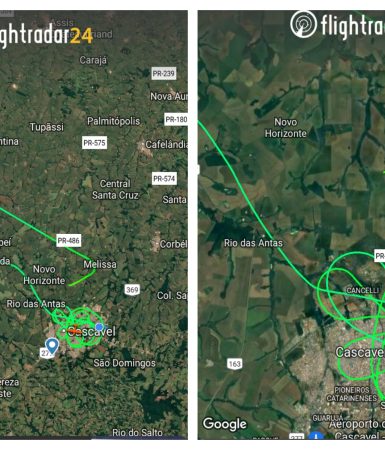 Imagem referente a Aeronave sobrevoando bairros de Cascavel provoca pânico na população