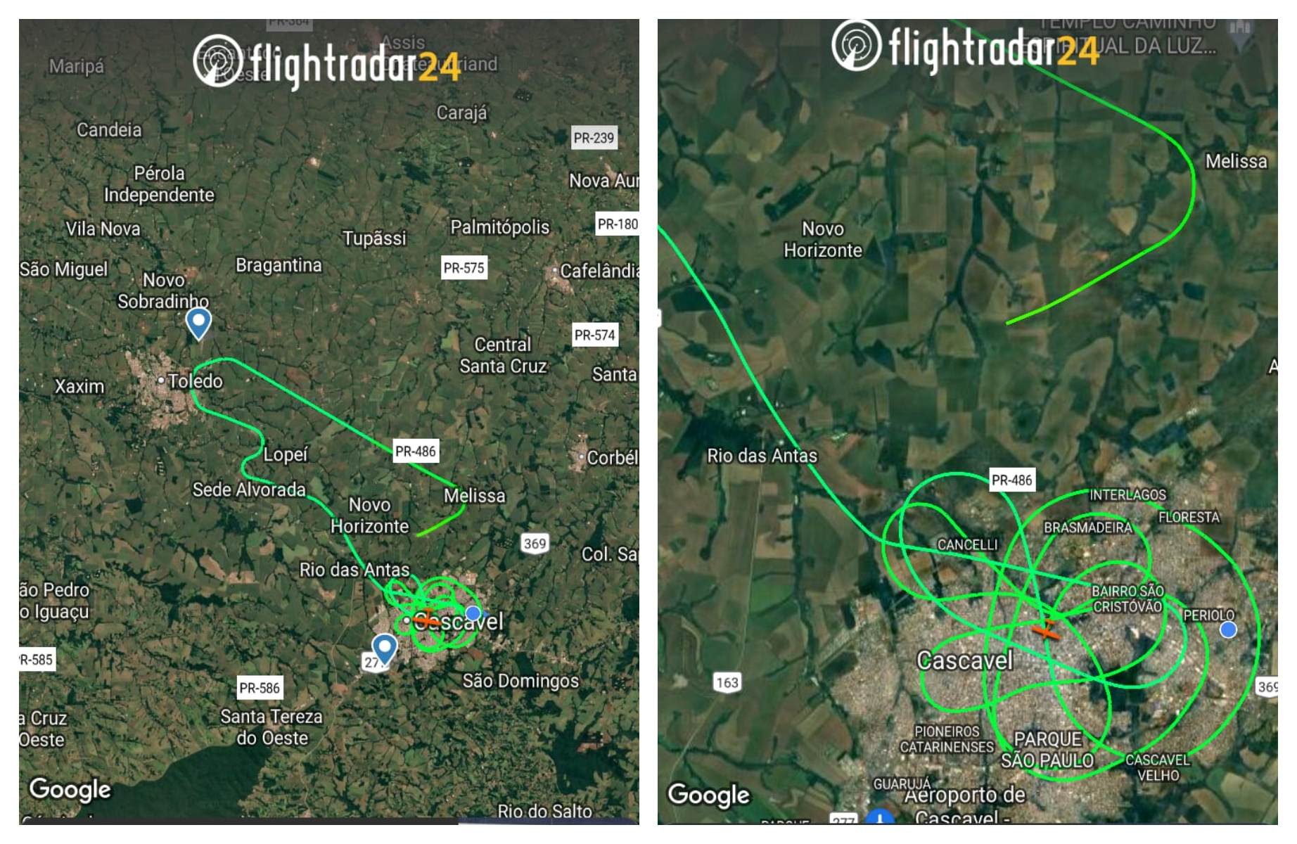 Imagem referente a Aeronave sobrevoando bairros de Cascavel provoca pânico na população