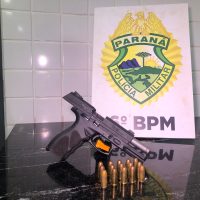 Imagem referente a PM apreende pistola e munições com dupla no Claudete