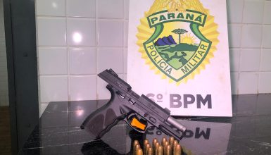 Imagem referente a PM apreende pistola e munições com dupla no Claudete