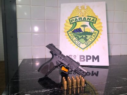 Imagem referente a PM apreende pistola e munições com dupla no Claudete