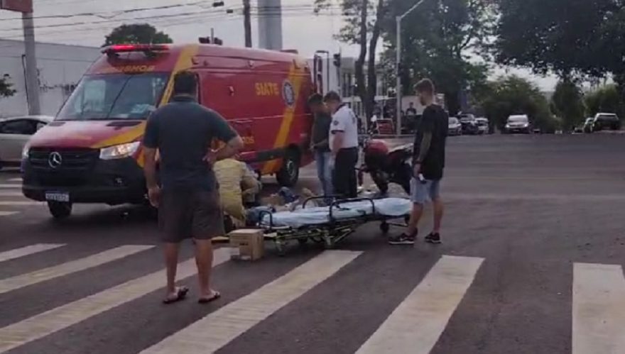 Motociclista sofre fratura na perna em acidente de trânsito no Maria Luiza