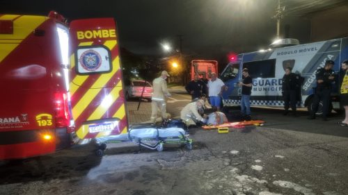 Imagem referente a Motociclista fica ferido após acidente na Rua Olindo Periolo