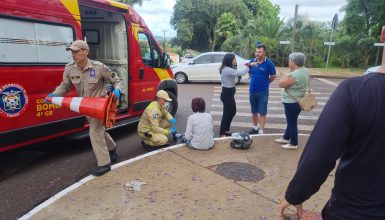 Imagem referente a Mulher fica ferida em acidente de trânsito no Centro de Cascavel