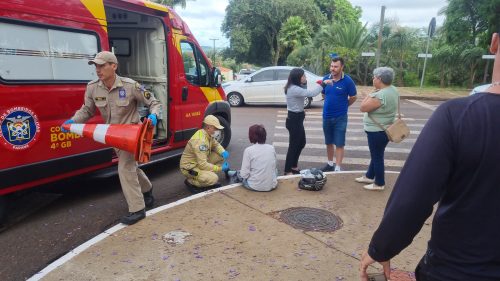 Imagem referente a Mulher fica ferida em acidente de trânsito no Centro de Cascavel