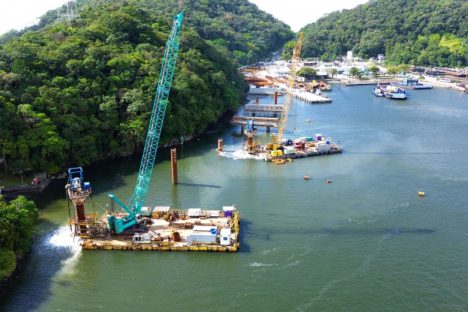 Imagem referente a Obras da Ponte de Guaratuba completam seis meses e chegam a 27,1% de execução