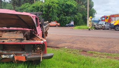 Imagem referente a Grave acidente deixa três pessoas feridas na PR-182, em Toledo