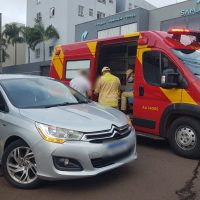 Imagem referente a Motociclista fica ferida em acidente na Rua Vitória