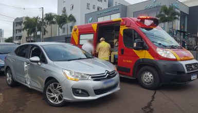 Imagem referente a Motociclista fica ferida em acidente na Rua Vitória