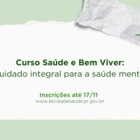 Imagem referente a Inscrições de profissionais em curso de saúde mental encerram em 17 de novembro