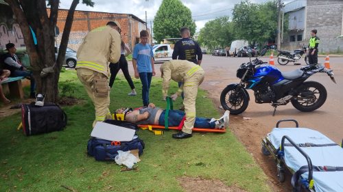 Imagem referente a Homem fica ferido em acidente com motos no Bairro Parque São Paulo