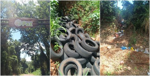 Imagem referente a Descarte irregular de lixo e pneus na Estrada da Paz: Moradores pedem socorro