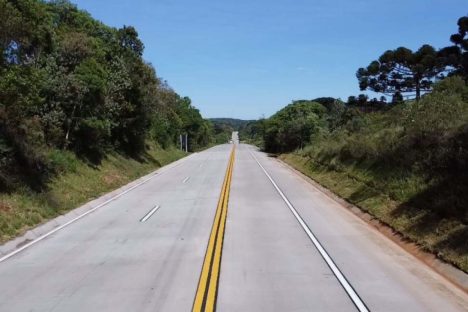 Imagem referente a Restauração em concreto da PRC-280 entre Palmas e Clevelândia chega a 83%