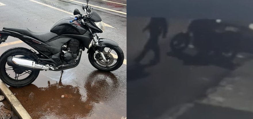 Câmera registra furto de motocicleta na Avenida Brasil durante a madrugada