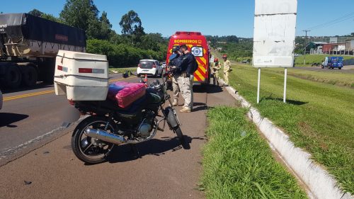 Imagem referente a Homem de 57 anos fica ferido ao cair de moto na rodovia BR-277