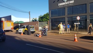 Imagem referente a Ação dramática no Centro de Cascavel alerta para perigos no trânsito