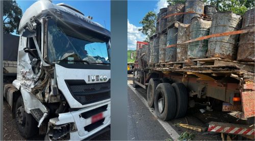 Imagem referente a Caminhões se envolvem em acidente na PRc-280 em Vitorino