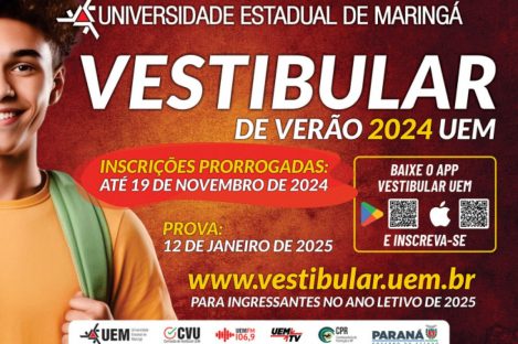 Imagem referente a Inscrições para o vestibular de verão da UEM terminam nesta terça-feira