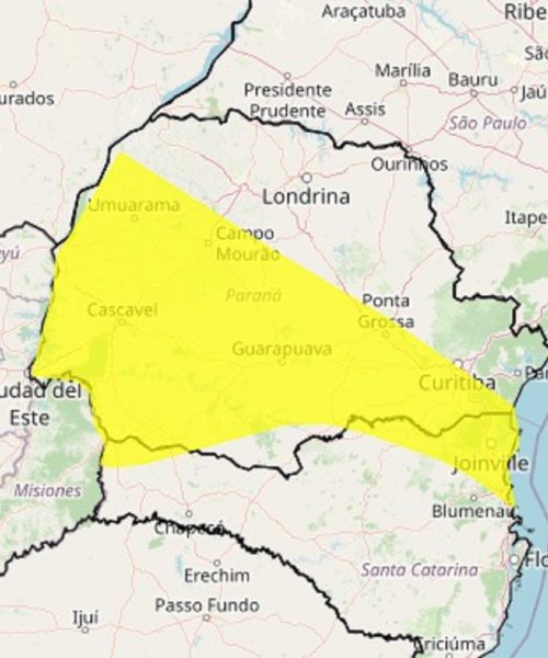 Imagem referente a Tempestade à vista: INMET emite alerta para Paraná e Cascavel está na lista dos atingidos